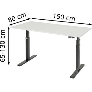 Produktbild für Schreibtisch Rau adlatus 100, lichtgrau / schwarz