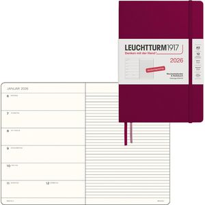 Buchkalender Leuchtturm1917 Port Red Medium, 2026
