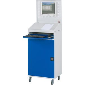 Produktbild für Computerschrank Rau SMK, lichtgrau / blau