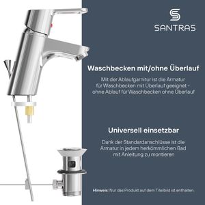 Produktbild für Waschtischarmatur SANTRAS Magis, verchromt