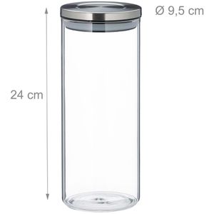Produktbild für Vorratsglas Relaxdays 10028000 mit Edelstahldeckel
