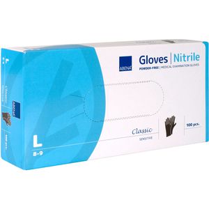 Produktbild für Einmalhandschuhe Abena Classic Sensitiv, schwarz, 100 Stück