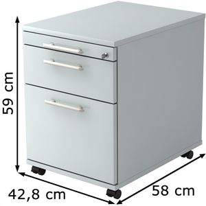 Produktbild für Rollcontainer Hammerbacher H-Serie, aus Holz, lichtgrau