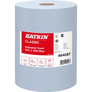 Produktbild für Putztuchrolle Katrin Plus XXL 2, 464187, aus Zellstoff, blau