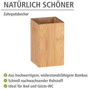 Produktbild für Zahnputzbecher Wenko Padua, braun, aus Bambus