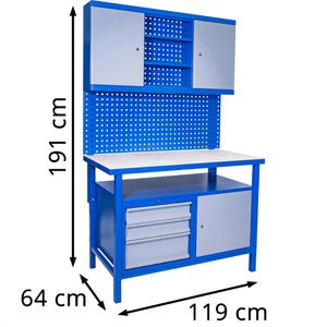 Produktbild für Werkbank Güde 00730, blau, 3-teilig