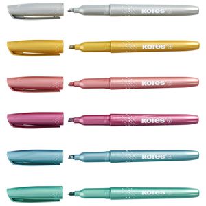 Produktbild für Textmarker Kores Glitter, 6 Stück