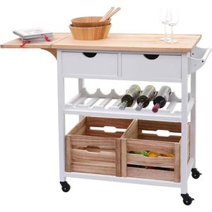 Produktbild für Küchenwagen Mendler HWC-G35, 71367, braun / weiß