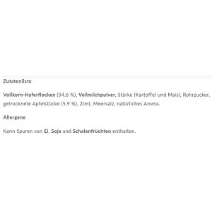 Produktbild für Haferbrei RUF Porridge, Apfel Zimt