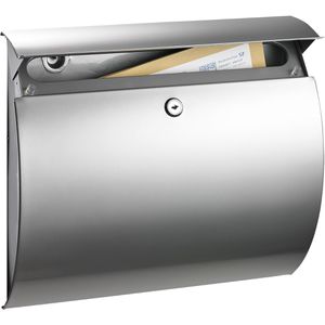 Produktbild für Briefkasten Alco 8607, silber, aus Stahl