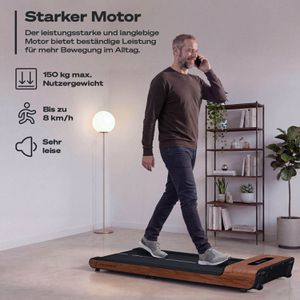 Produktbild für Walking-Pad Sportstech WoodPad Pro, dunkelbraun, klappbar