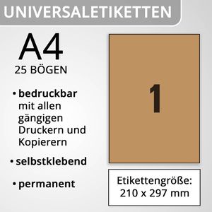 Produktbild für Universaletiketten Zweckform L7109-25, naturbraun