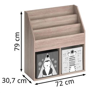 Produktbild für Bücherregal Vicco Luigi, sonoma eiche, mit 2 Faltboxen