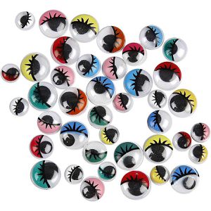 Produktbild für Wackelaugen Creativ-Company 50123, mehrfarbig mit Wimpern