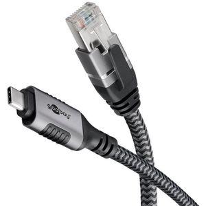 Produktbild für Netzwerkkabel Goobay 70696, schwarz, silber