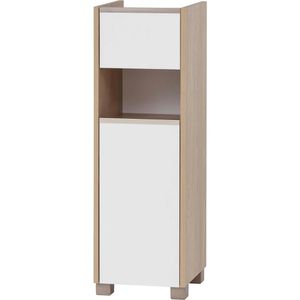 Produktbild für Badschrank Schildmeyer Juba 151663, mit 4 Füßen, weiß / eiche