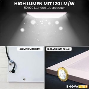 Produktbild für LED-Panel Enovalite ELED600120, weiß, 62 x 62 cm