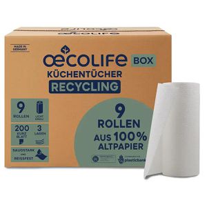 Küchenrolle Oecolife Großpackung, Sparblatt, 3-lagig