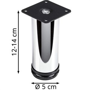 Produktbild für Möbelfuß SO-TECH JIMMY, 118136, chrom, Metall