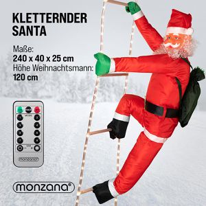 Produktbild für Weihnachtsfigur Monzana Weihnachtsmann auf Leiter