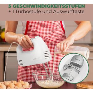 Produktbild für Handmixer Clatronic HM 3524, weiß, 5 Geschwindigkeiten