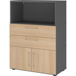 Produktbild für Kombischrank Hammerbacher FW38K1, graphit / eiche