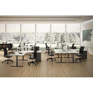 Produktbild für Schreibtisch Quadrifoglio Idea+ Tube, weiß / dunkelgrau