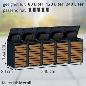 Produktbild für Mülltonnenbox Metzler MMB-3-5X, Metall