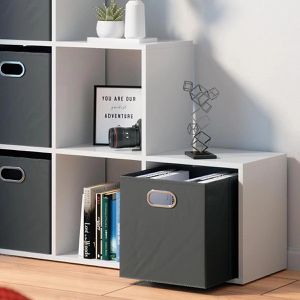 Produktbild für Bücherregal Vicco 51202, weiß, mit 4 Faltboxen
