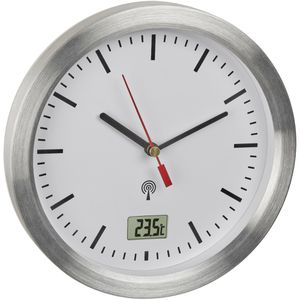 Produktbild für Wanduhr TFA 60.3539.02, Aluminium, analog, Funkuhr