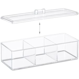 Produktbild für Teebox Relaxdays für Teebeutel, transparent, aus Kunststoff