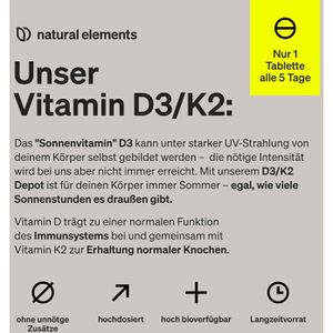 Produktbild für Vitamin-D natural-elements 180 Tabletten
