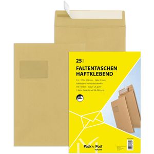 Faltentaschen Mailmedia C4, braun