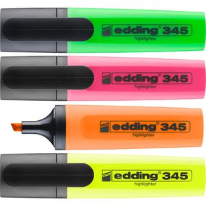 Textmarker Edding 345, 4 Stück