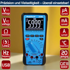 Produktbild für Multimeter PeakTech P 2035, digital, True RMS