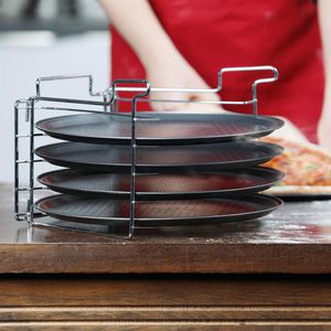 Produktbild für Pizzablech Relaxdays 10020495 antihaftbeschichtet rund Ø 32 cm