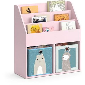 Produktbild für Bücherregal Vicco Luigi, rosa, mit 2 Faltboxen
