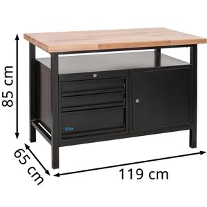 Produktbild für Werkbank Güde P 1200 SLT Black Line, 40838, schwarz