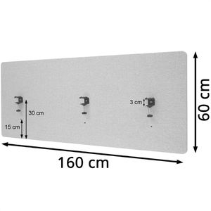 Produktbild für Tischtrennwand Mendler HWC-G75, grau