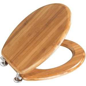 Produktbild für WC-Sitz Wenko Bambus 144726100, oval, aus Holz
