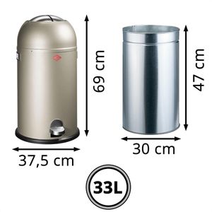 Produktbild für Mülleimer Wesco Kickmaster, neusilber