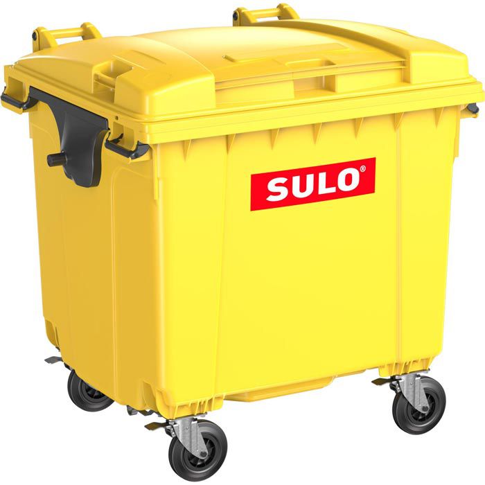 Sulo Müllcontainer Citybac 1100 Liter, gelb, aus Kunststoff, mit Rädern, Flachdeckel - Böttcher AG