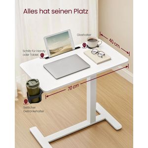 Produktbild für Schreibtisch Vasagle LSD600W01, weiß / weiß