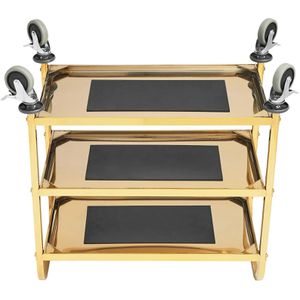 Produktbild für Servierwagen Royal-Catering RCSW 2.1G, gold, aus Edelstahl