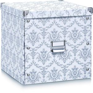 Zeller Aufbewahrungsbox 17974 Vintage, 35Liter, mit Deckel, Pappe, weiß,  A4, 33 x 33,5 x 32cm – Böttcher AG