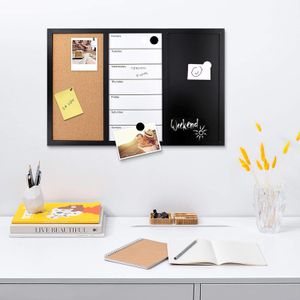 Produktbild für Kombitafel Navaris 3 in 1, weiß / braun / schwarz