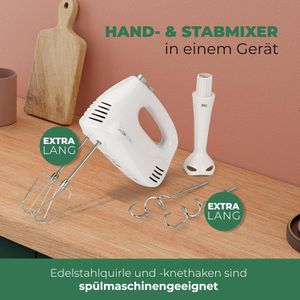 Produktbild für Handmixer Clatronic HM 3524, weiß, 5 Geschwindigkeiten