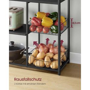 Produktbild für Küchenregal Vasagle KKS096B22, schwarz