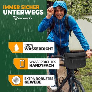 Produktbild für Fahrrad-Lenkertasche Mivelo Bob, schwarz, 7 Liter