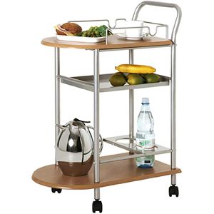 Servierwagen Haku-Möbel 40027, buche, aus Metall / Holz